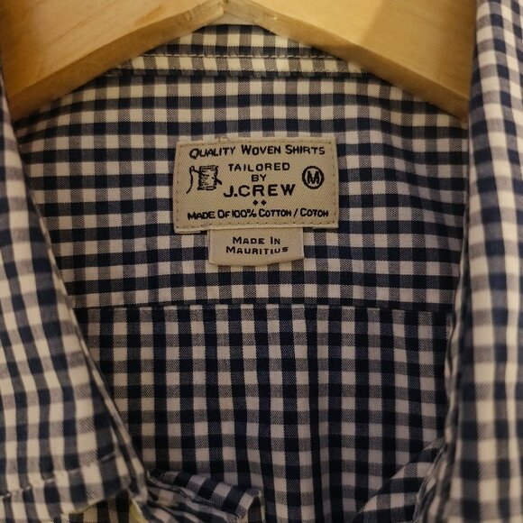 J.Crew Slim Fit Navy & White Gingham Shirt size M - Picture 6 of 6